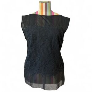 True Vintage Henson Kickernick Unique Lace Sheer Panel Slip Top